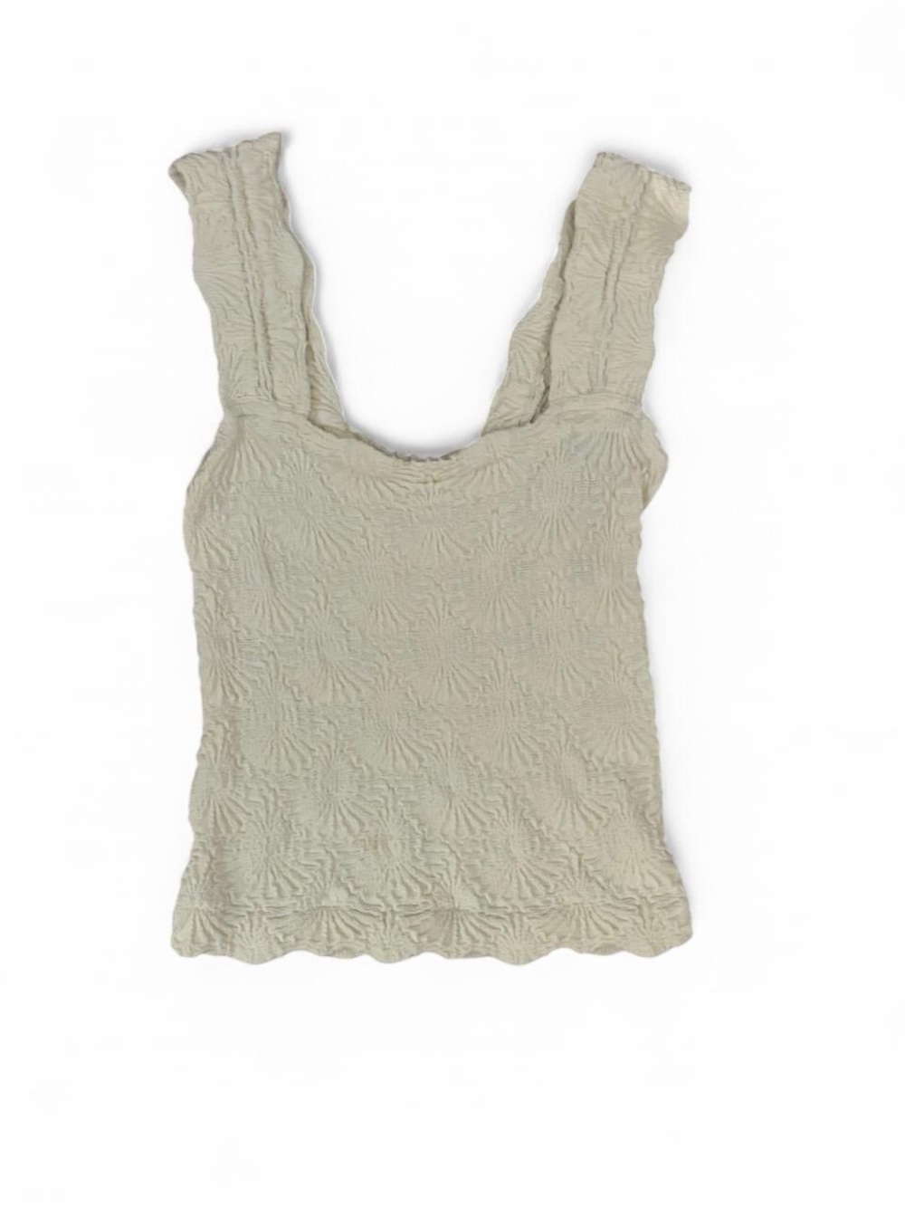 Cream free people tank with cute pattern
